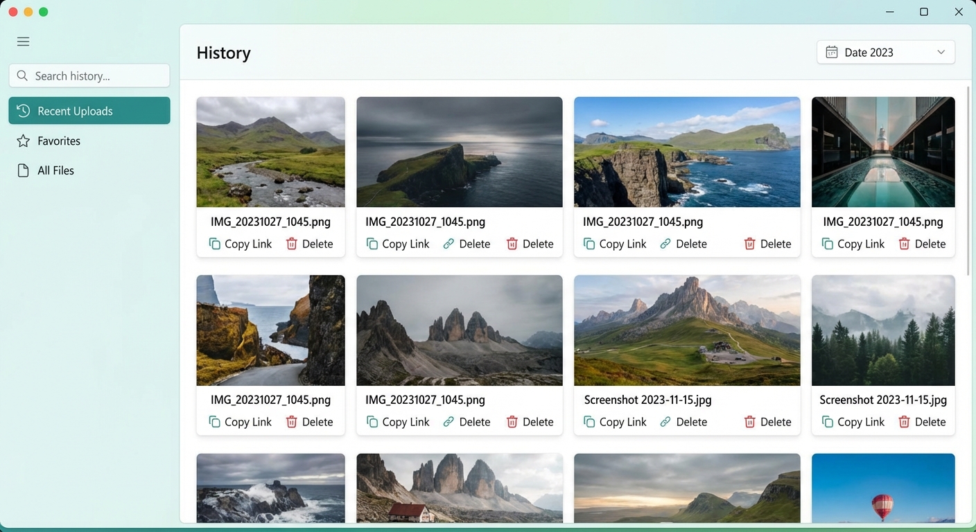 Image to Link History Manager